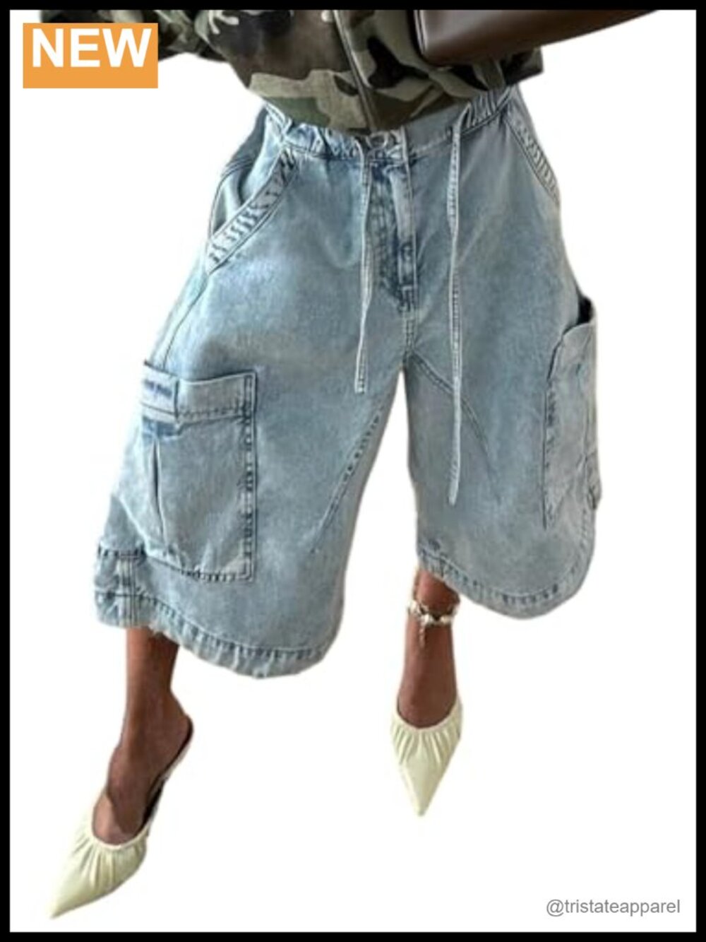 Baggy Cargo Jeans Camo Wide Leg Denim Pants Army Fatigue Trousers